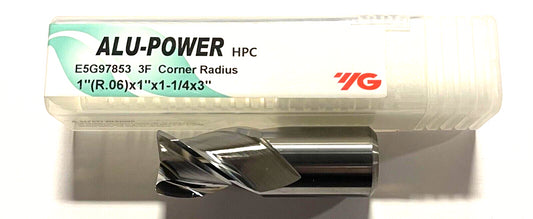 YG-1 Carbide End Mill 1" x 1" x 1-1/4" x 3" .060" Corner Radius 3 Flute