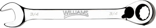 Williams 3/4" Ratcheting Combination Wrench 12 Point High Polished Chrome