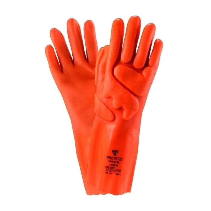 West Chester AIR KRUSH 14" Rough Grip PCV Interlocking Impact Hi-Vis Gloves 1 Pair