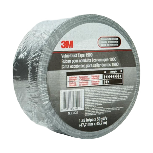 3M Value Duct Tape 1900 Silver 1.88" X 50 yd 5.8 mil