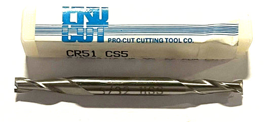 5/32" HSS Double End Mill 2 Flute Center Cutting 3/16" Shank