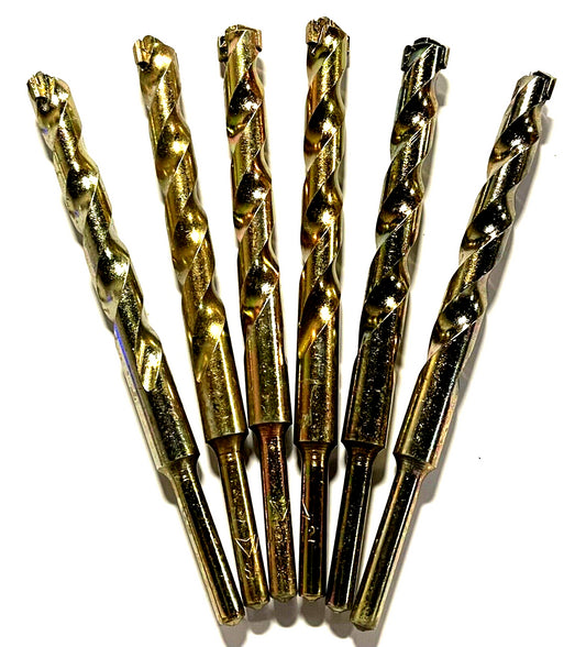 1/2" x 6" Masonry Drill Bit Carbide Tipped Bits 1/4" Shank USA Made 6 Pack