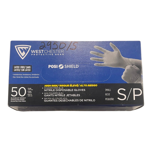 West Chester 8 Mil Powder Free Blue Nitrile Disposable Gloves Latex Free Small