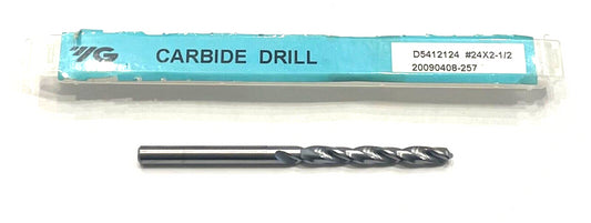 YG #24 Solid Carbide Drill 118° Jobber Length 2 Flute Drill Bit