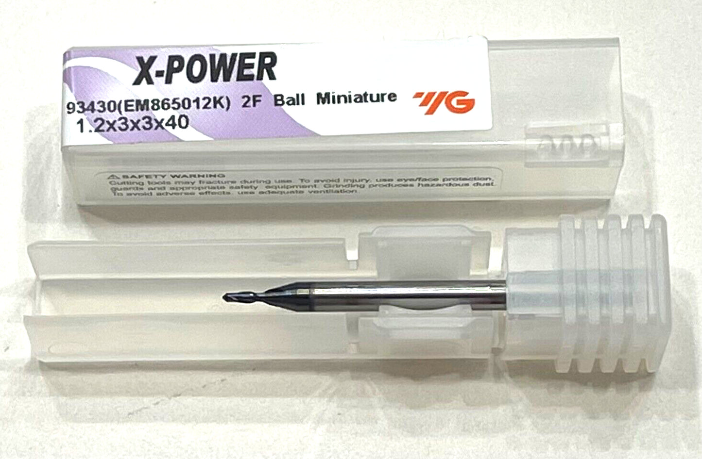 YG 1.2mm Miniature Carbide Ball Nose End Mill 2 Flute X-Power