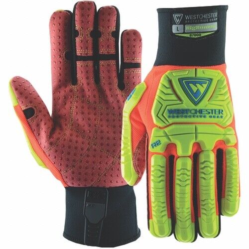 West Chester R2 RIGRUNNER Impact Resistant Work Gloves Hi-Viz Dotted Palms 2XL