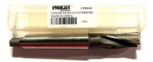 ProCut 21/32" HSS Taper Shank Interchangeable Pilot Counterbore 3 Flute 2MT