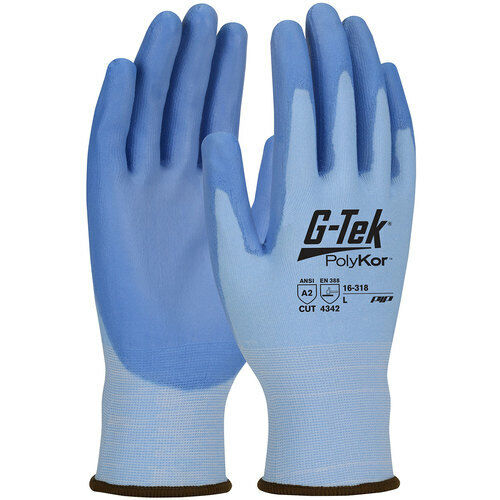 PIP Cut Resistant Gloves Large Seamless Knit G-Tek PolyKor BLUE 18G 1DZ