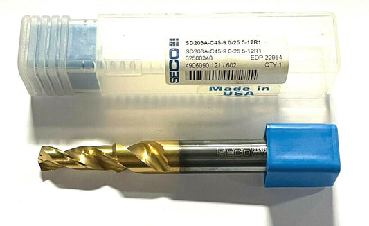 Seco 9/64" 0.354 Solid Carbide Step Drill PVD Coated Coolant Thru USA Made