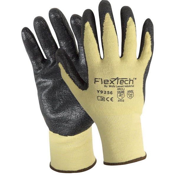 Wells Lamont FLEXTECH Foam Nitrile Palm Gloves Cut Resistant ANSI A2 Size S