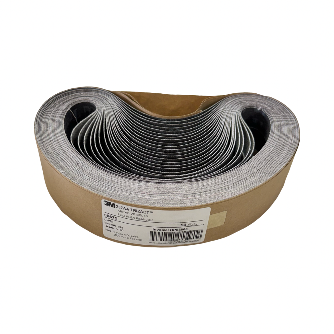 3M 237AA TRIZACT 1" x 30" Abrasive Sanding Belts A160 Film-Lok 50 Pack