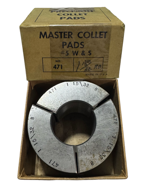 1-15/32" Round #5 W&S Precision Master Collet Pads USA Made