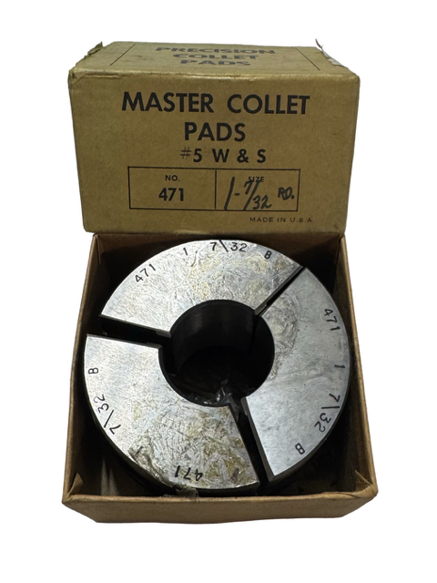 1-7/32 Round #5 W&S Master Precision Collet Pad USA Made
