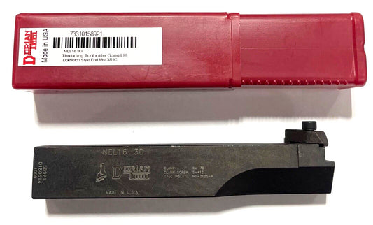 Dorian Tool 1" x 1" x 6" Left Hand Threading Tool Holder NEL16-3D USA Made