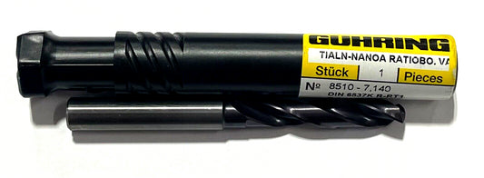 GUHRING 9/32" Solid Carbide Drill 3xD Coolant Thru nano-A Coating 140Â° Point