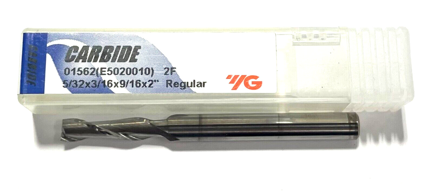 YG 5/32" Carbide End Mill 2 Flute Regular Length 01562
