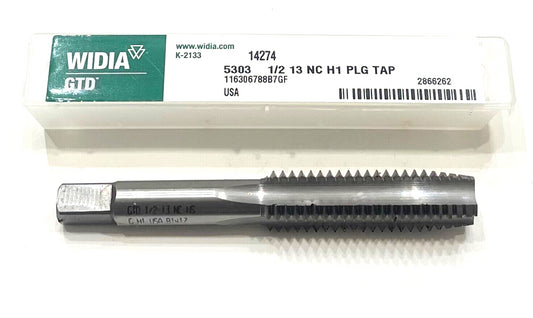 WIDIA 1/2"-13 NC HSS Hand Tap H1 4 Flute Plug Tap USA Made