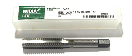 WIDIA 7/16"-14 NC HSS Hand Tap 4 Flute H5 Bottoming Tap USA Made 2749570