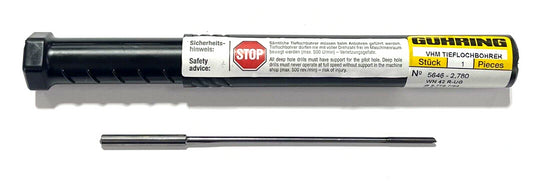 Guhring 7/64" Solid Carbide Gun Drill 25xD nano-A Coating Coolant Fed