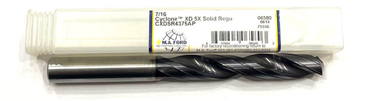 M.A. Ford 7/16" Solid Carbide Drill 5xD Altima Plus Coating 2 Flute USA 06580