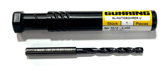 Guhring 4.4mm Solid Carbide Drill 7xD nano-FIREX Coating 2 Flute Coolant Thru