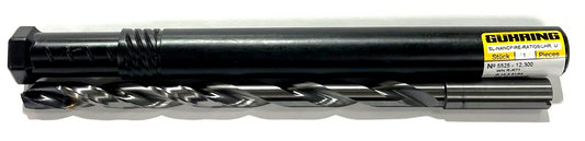 Guhring 31/64" Solid Carbide Drill 12xD nano-FIREX Coating 2 Flute Coolant Thru