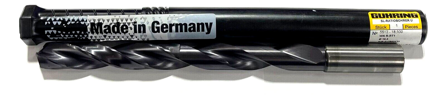 Guhring 17mm Solid Carbide Drill 7xD nano-FIREX Coating 2 Flute Coolant Thru