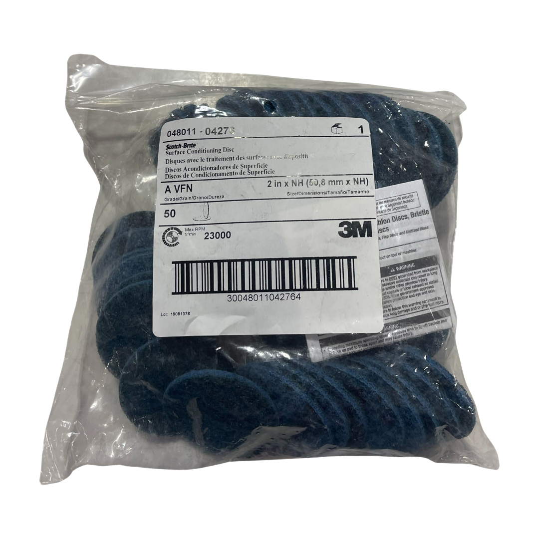3M 2" Surface Conditioning Hook & Loop Discs Aluminum Oxide Very Fine 50 Pack