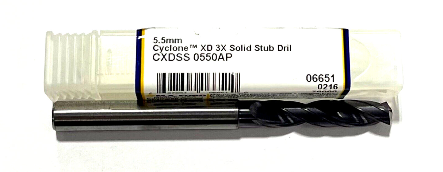 M.A Ford 5.5mm Solid Carbide Stub Drill ALtima Plus Coating Double Margin 2FL