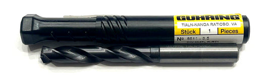 GUHRING 9.5mm Solid Carbide Drill 5xD nano-A Coating 2 Flute Coolant Thru 140°