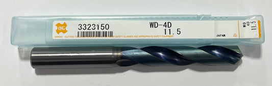 OSG 11.5mm Solid Carbide Drill WD1 Coating 2 Flute Jobber Length