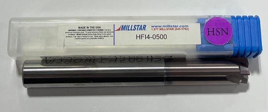 MillStar 1/2" Carbide High Feed End Mill HSN Coating 4FL .061" Radius USA