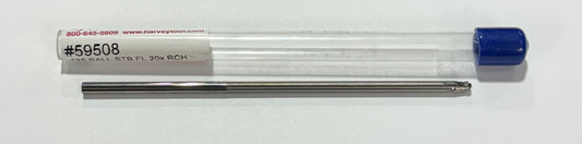Harvey 1/8" Carbide Ball End Mill 20xD Long Reach Stub Flute USA Made