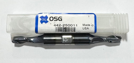 OSG 1/4" Carbide Double End Mill 2 Flute TiAlN Coated 3/8" Shank USA Made