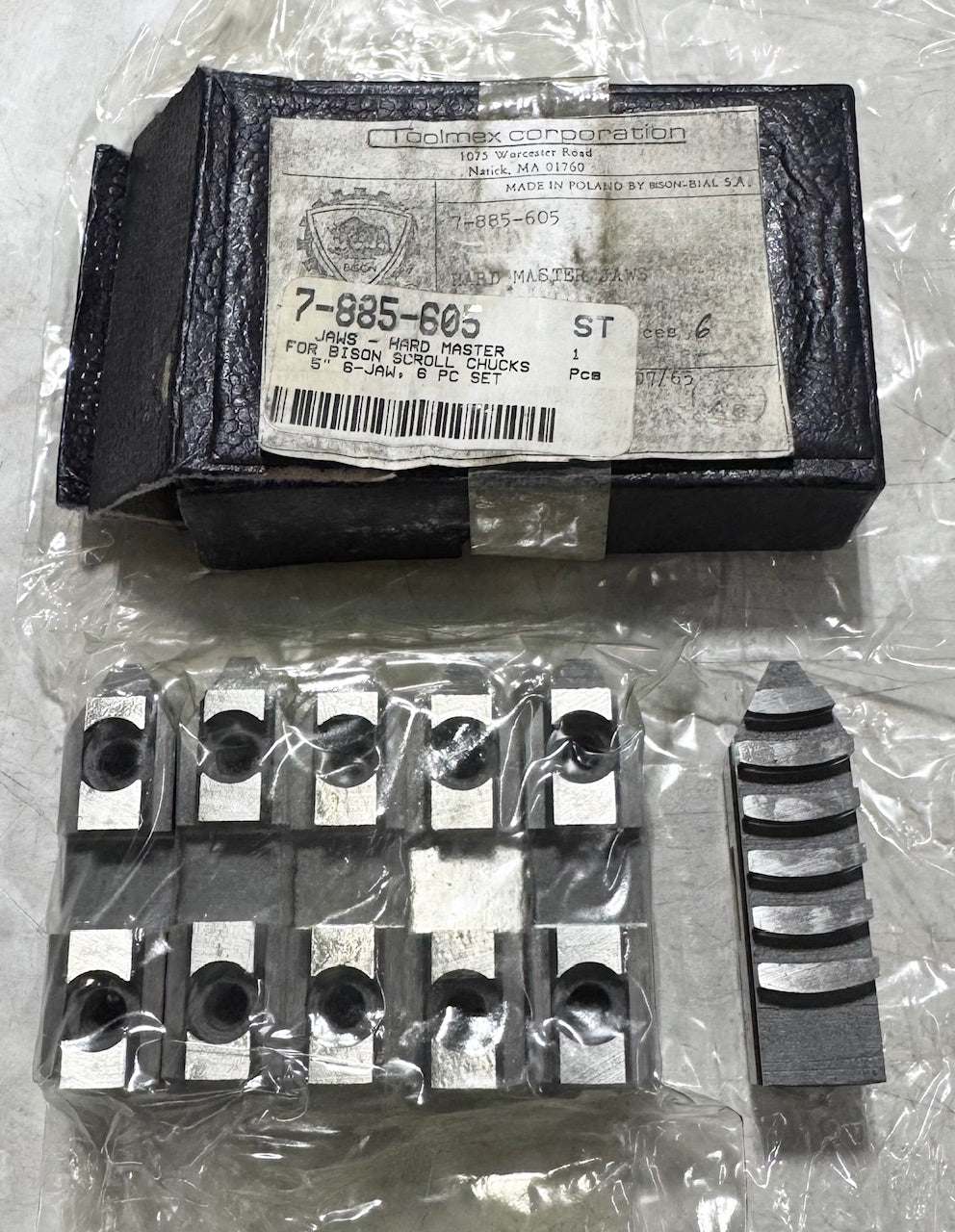 Set of Bison 6 Hard Master Jaws For 5" Lathe Chucks