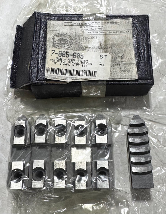 Set of Bison 6 Hard Master Jaws For 5" Lathe Chucks