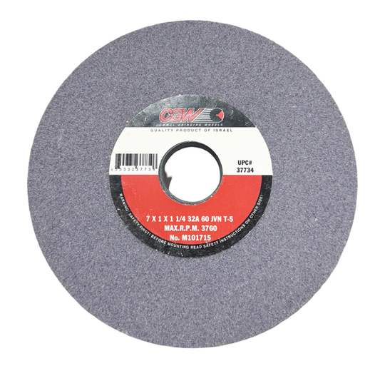 CGW 7" x 1" x 1-1/4" Surface Grinding Wheel Aluminum Oxide 60J