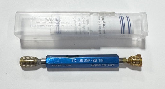 Van Keuren 12-28 UNF 2B Tin Coated Go/Not Go Thread Plug Gage Double End