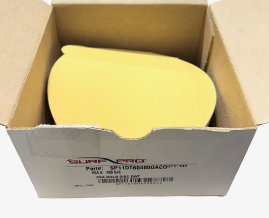 Surf-Pro 6" PSA Gold Sanding Discs 400 Grit 100 Pack