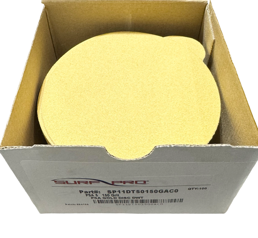 Surf-Pro 5" PSA Gold Sanding Discs 150 Grit 100 Pack