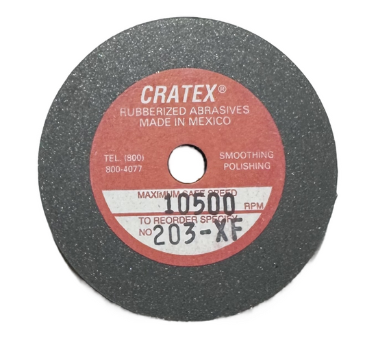 Cratex 2" x 3/16" x 1/4" Resin Bonded Rubber Wheel (Extra Fine Grit)