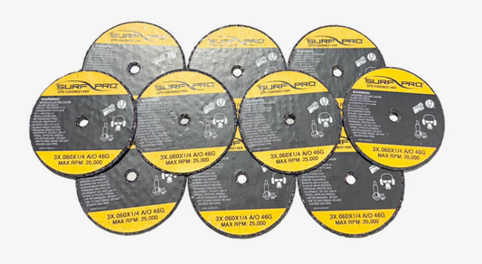 Surf-Pro 3" x .060" x 1/4" Cut-Off Wheel 46 Grit T1 Aluminum Oxide 10 Pack