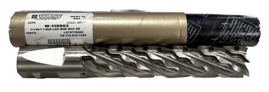Weldon 1-1/4" x 1-1/4" x 6" x 8-1/2" Cobalt Crest-Kut End Mill 6 Flute USA Made