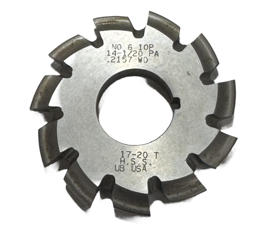 Union Butterfield 10DP #6 Gear Cutter 7/8" Arbor Hole USA Made