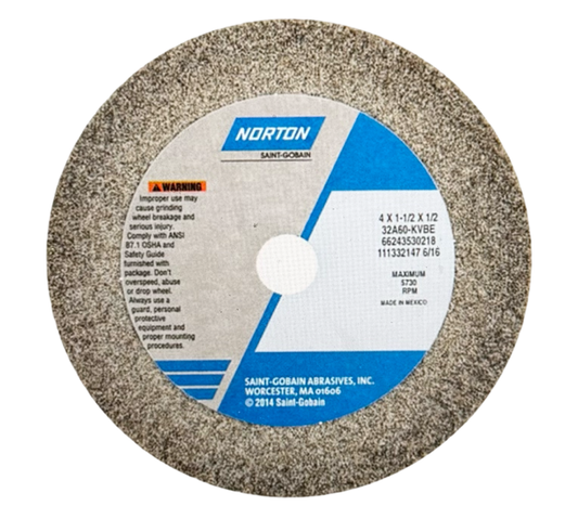Norton 4" x 1-1/2" x 1/2" Toolroom Grinding Wheel 32A60-KVBE