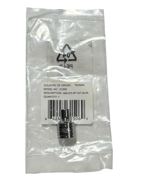 Williams 3/8" Drive 6mm Shallow Socket 6 Point 31506