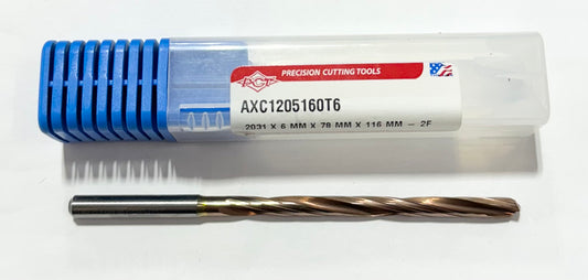 PCT 13/64" Solid Carbide Drill 12xD Triple Margin Coolant Thru 2FL ZicroPlus Coating