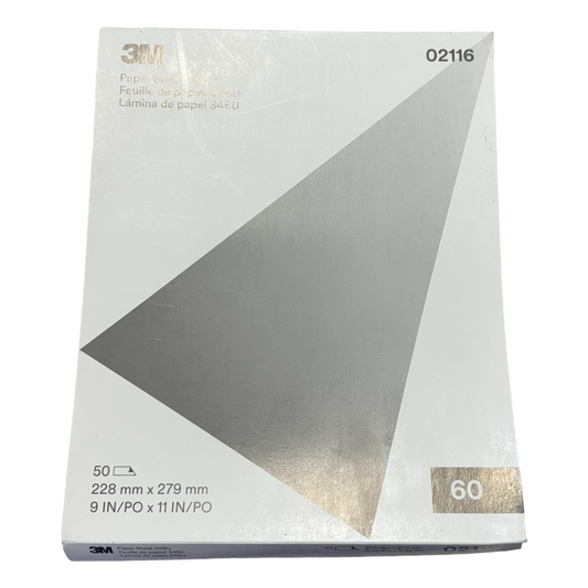 3M 9" x 11" Sandpaper Sheets 346U Coarse Ceramic Alumina 50 Sheets