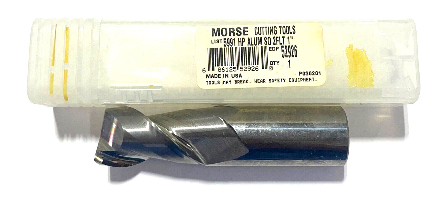 Morse 1" Carbide End Mill Ultra High Performance 2 Flute Variable Helix USA Made