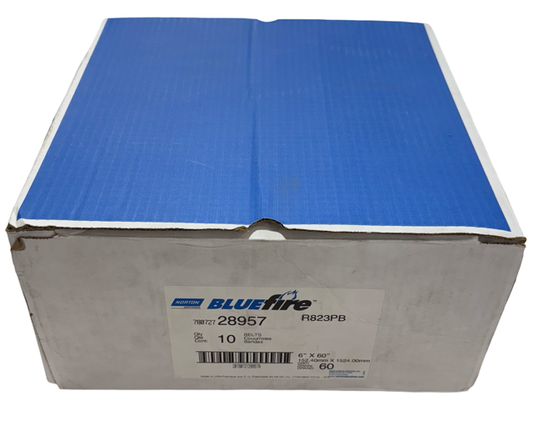 Norton 6" x 68" NorZon Plus R823 Narrow Belt 60 Grit Zirconia Alumina 10pk